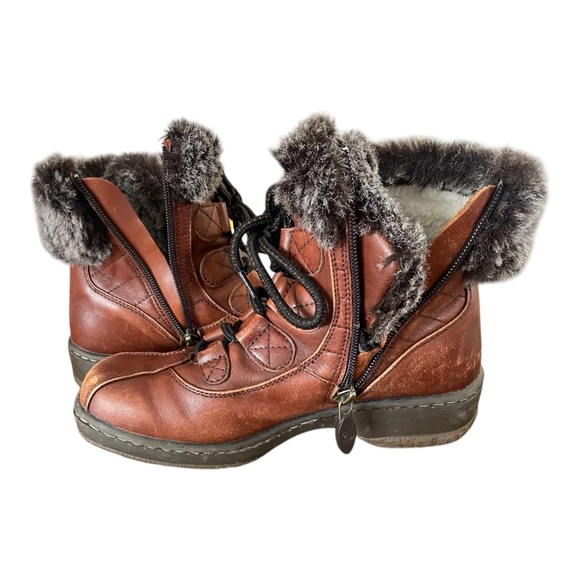 Women's Blondo Brown Lace-up Sherpa Lined Ankle Boots - Size 6 M # 714P46 - Picture 6 of 12